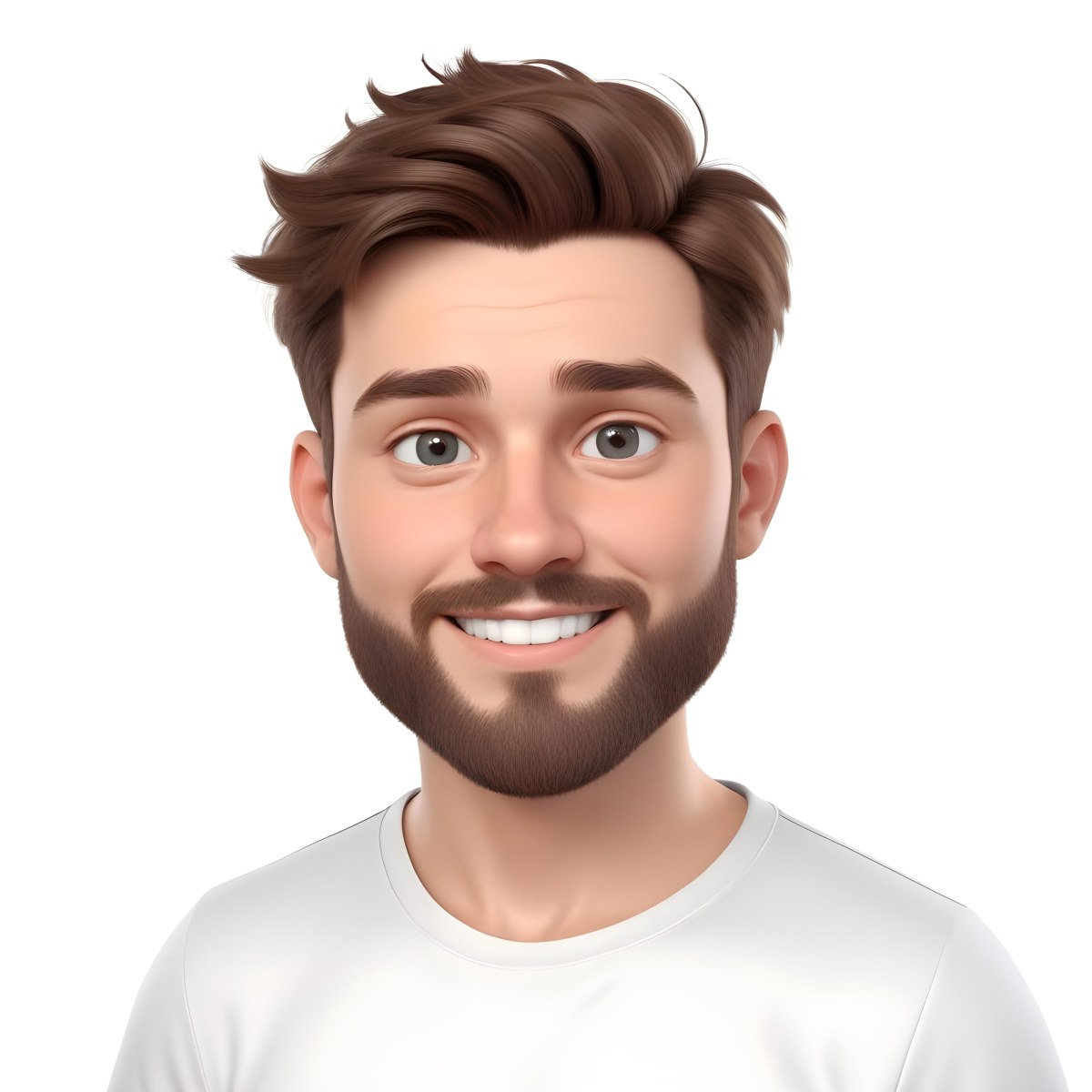 A White Man 25 Years Old With Brown Hair And A Short Beard Wearing A White T Shirt In A White Background 9 26ac
