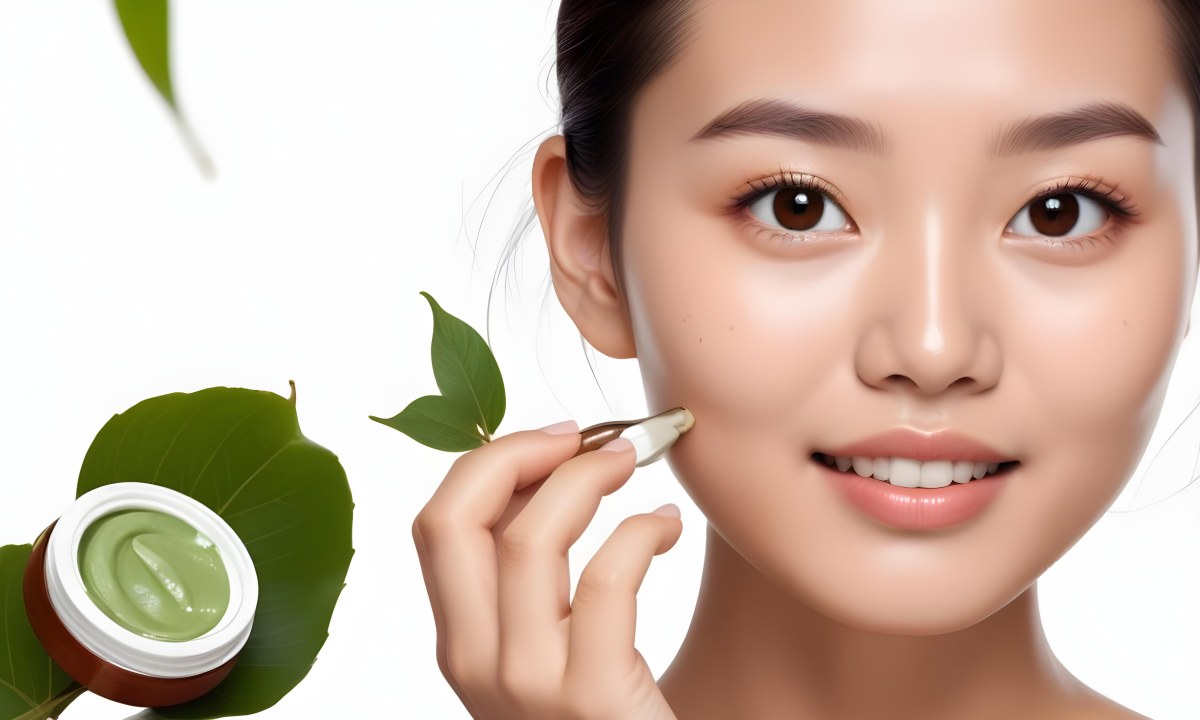 A Young Asian Woman With Smooth Skin Dark Eyebrows And Natural Makeup Looking Directly At The Camera 5 22ed