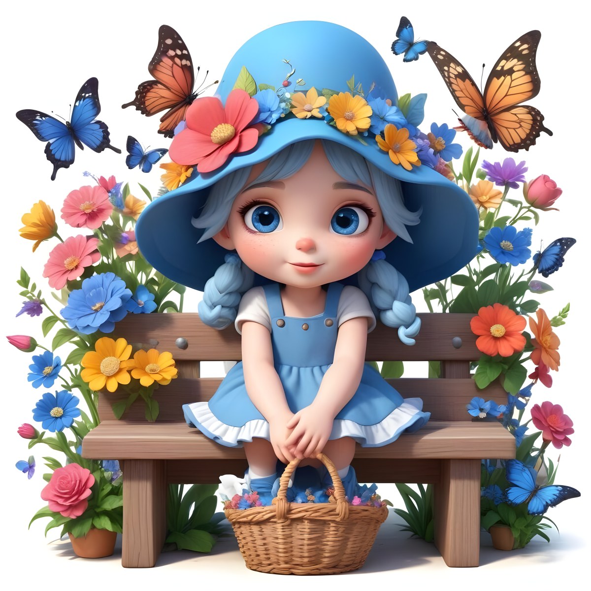 Adorable Cartoon Style A Young Girl With Large Blu 24 3c44