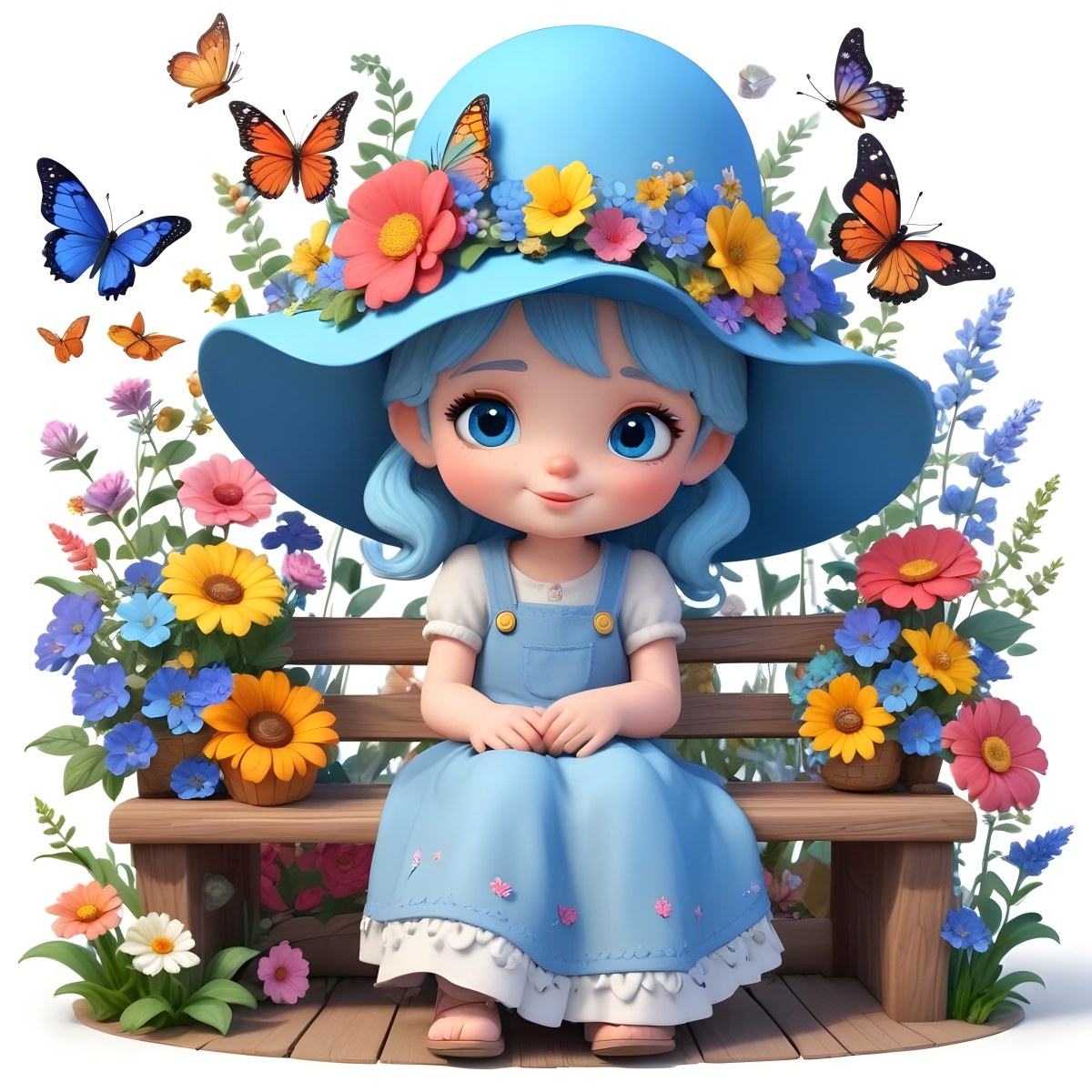 Adorable Cartoon Style A Young Girl With Large Blu 50 1512