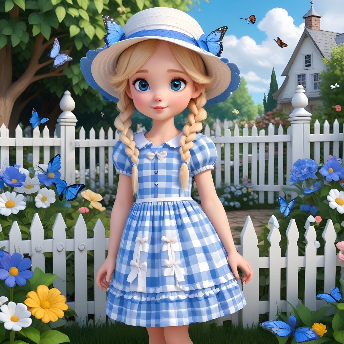 Adorable Cartoon Style A Young Girl With Large Blu 6 328d