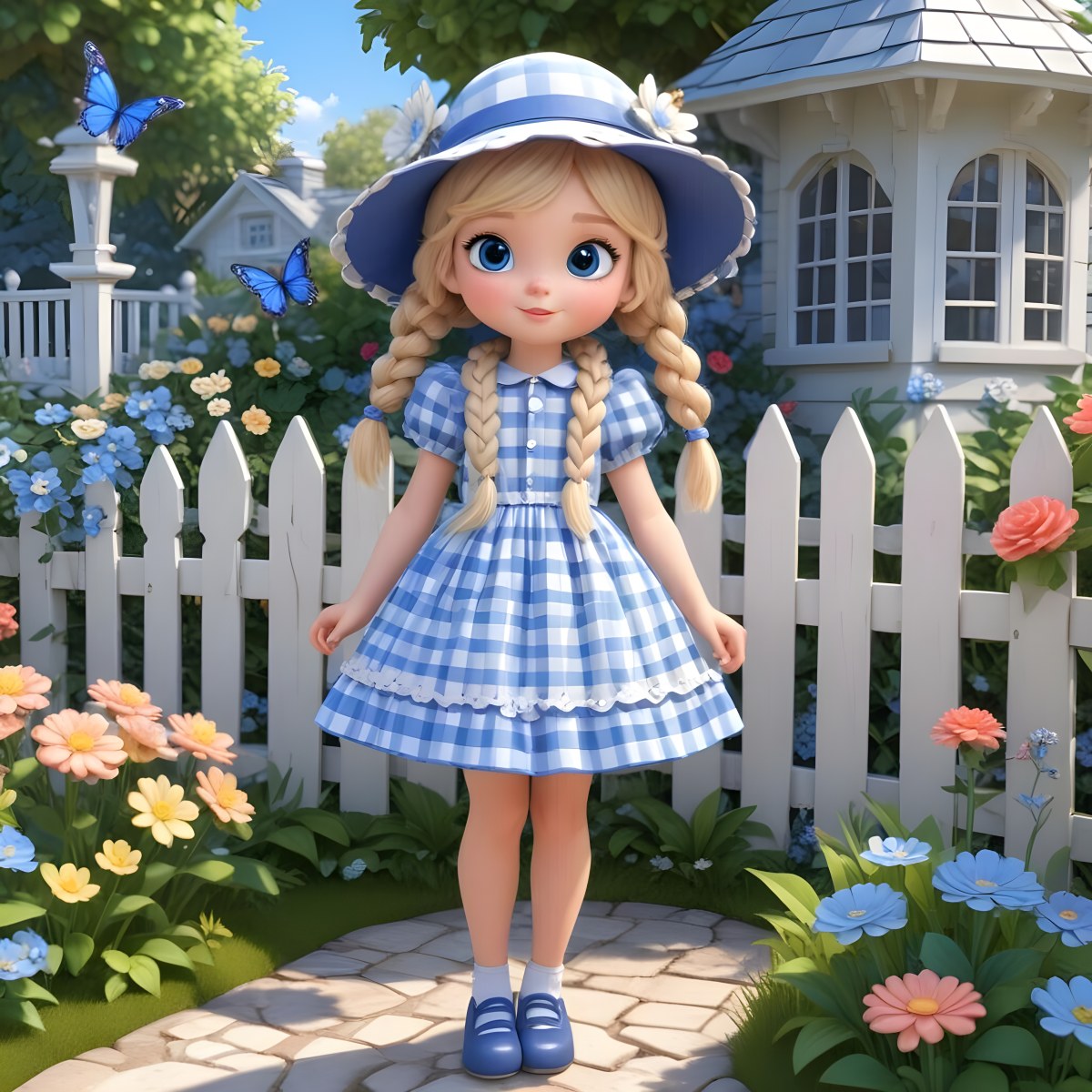 Adorable Cartoon Style A Young Girl With Large Blu 7 Db2f