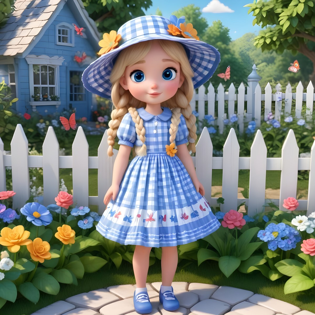 Adorable Cartoon Style A Young Girl With Large Blu 8 24c6
