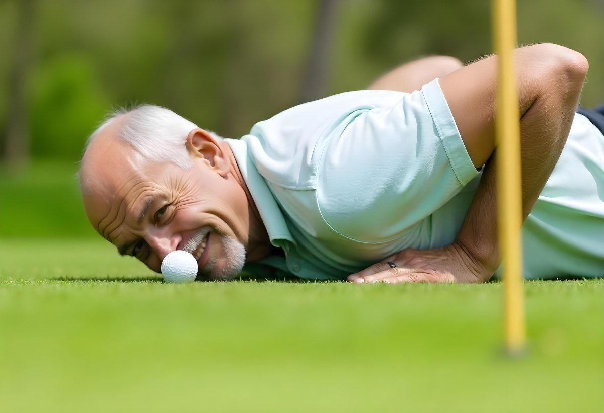 An Elderly Caucasian Man With Short Gray Hair And Glasses Wearing A Green Polo Shirt Lying On A Grassy Field And Smiling During The Day 10 D2f9