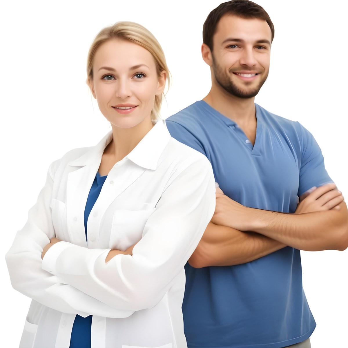 Two Caucasian People Average Age 30 White Background 12 2c0f