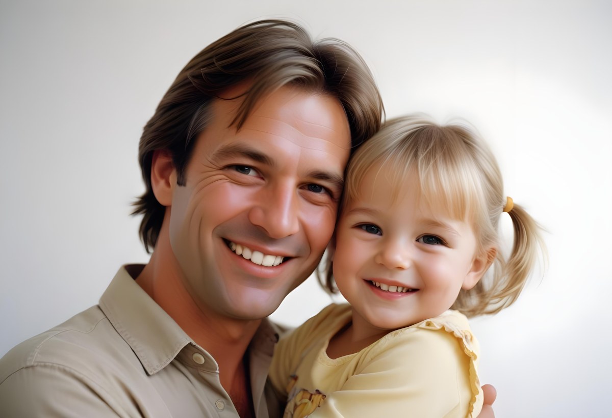 Young Caucasian Man With Short Blonde Hair And A Friendly Smile Holding A Young Blonde Toddler Girl Who Is Also Smiling In A Sunny Park 21 C2b2
