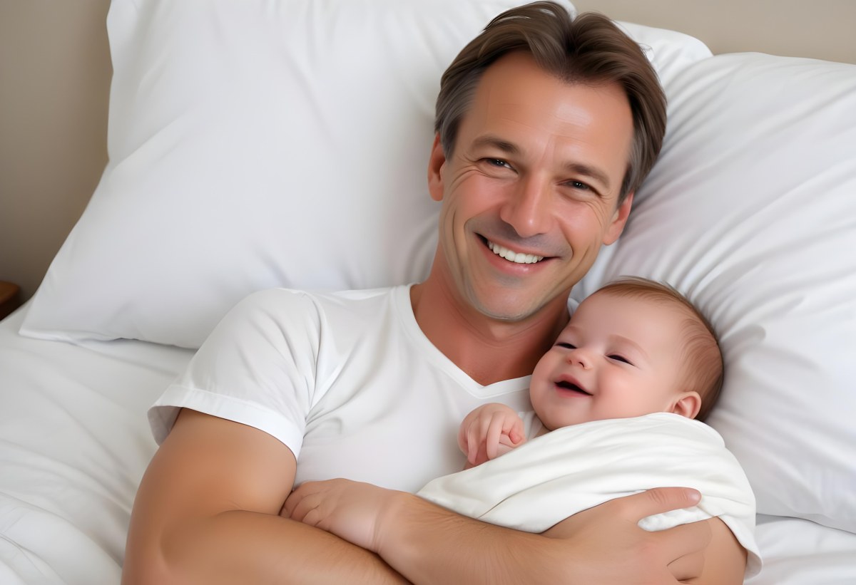 Young Caucasian Man With Short Blonde Hair And A Friendly Smile Holding A Young Blonde Toddler Girl Who Is Also Smiling In A Sunny Park 5 3876
