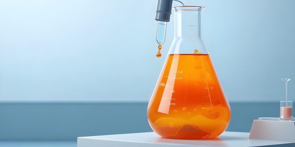 3d Model A Transparent Erlenmeyer Flask Filled With Orange Liquid A Pipette Dripping Into The Flask On A White Pedestal Light Blue Background Figure Octane Render Volumetric Highly Detailed Videogame Aesthetic 6 3e45