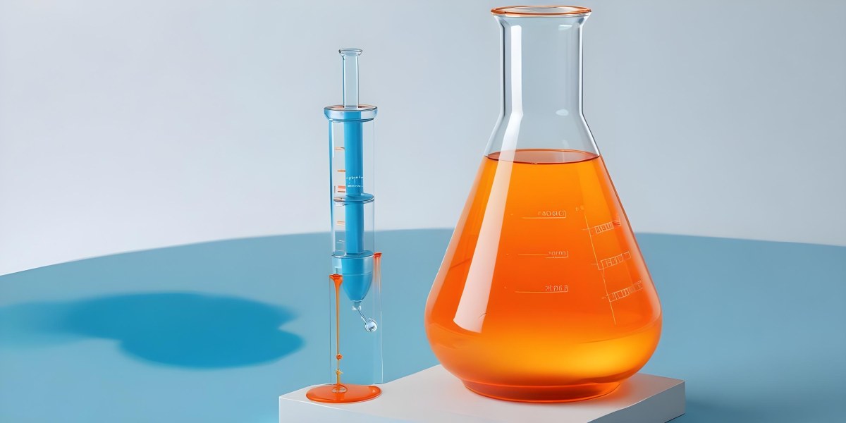 3d Model A Transparent Erlenmeyer Flask Filled With Orange Liquid A Pipette Dripping Into The Flask On A White Pedestal Light Blue Background Figure Octane Render Volumetric Highly Detailed Videogame Aesthetic 7 9034