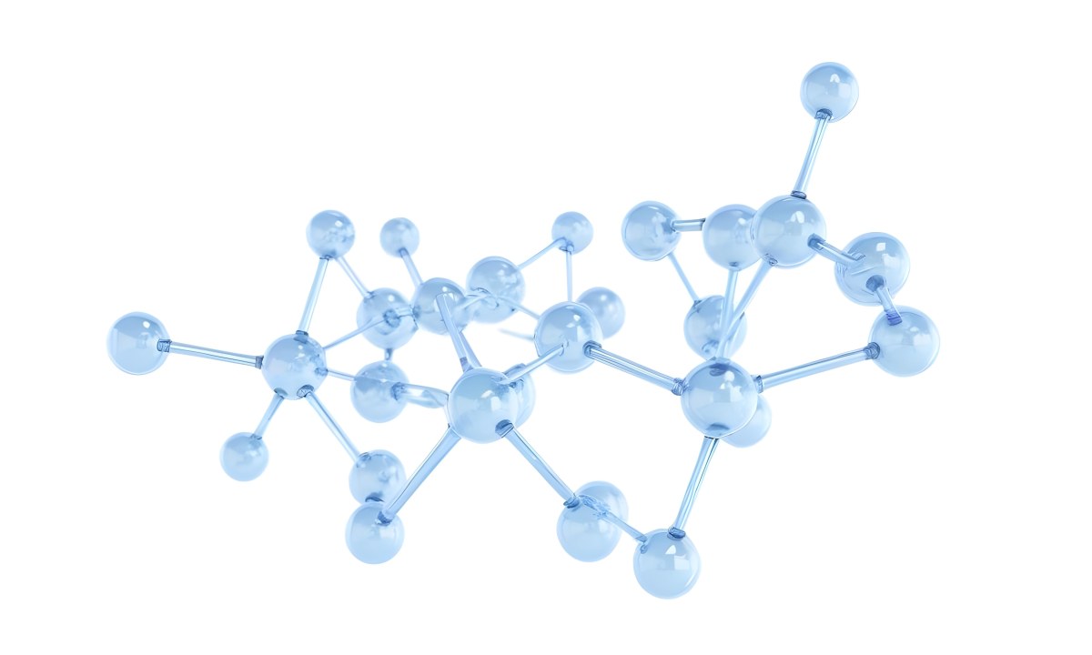 3d Model A Transparent Molecule Structure With Blue Spheres Connected By Thin Rods Science Concept Clean And Minimalist Design Isolated On A White Background Figure Octane Render Volumetric Highly Detailed Videog 22 5a7d