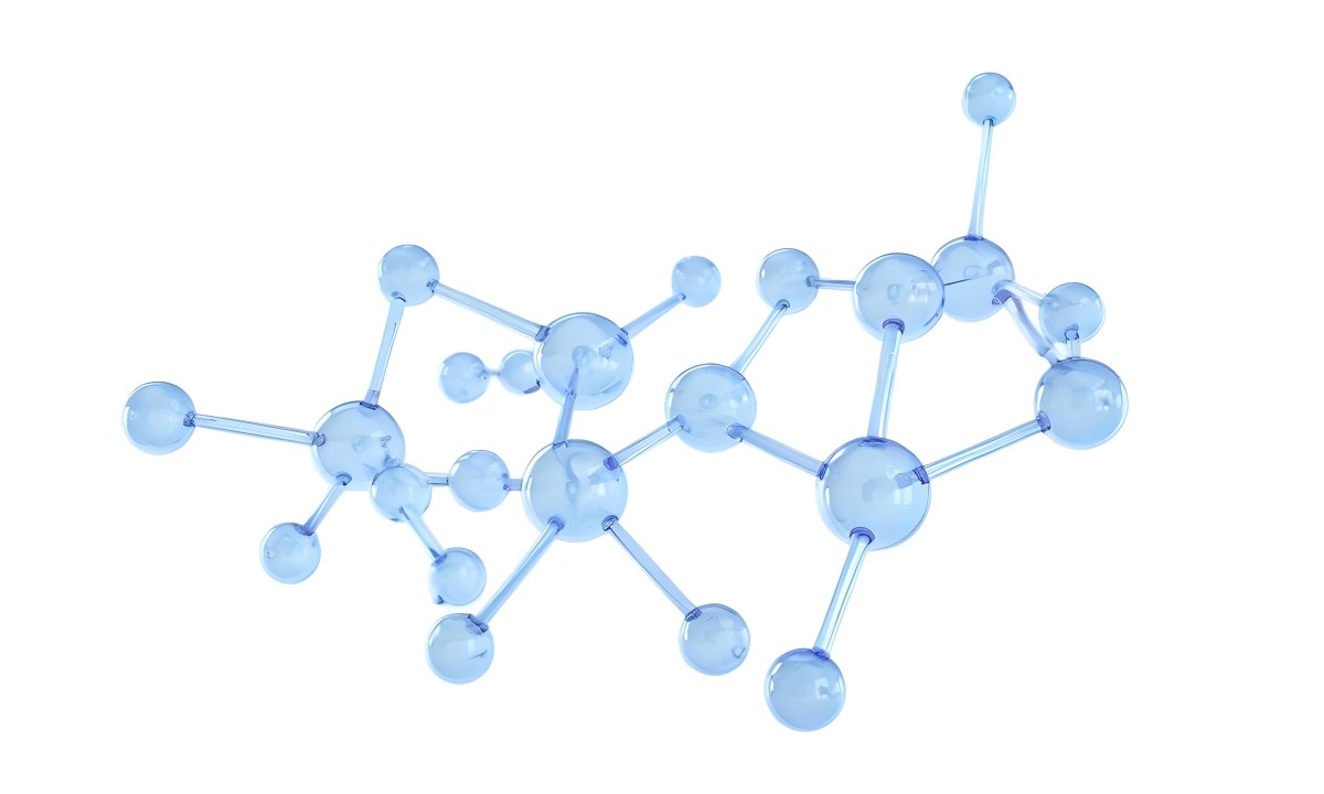 3d Model A Transparent Molecule Structure With Blue Spheres Connected By Thin Rods Science Concept Clean And Minimalist Design Isolated On A White Background Figure Octane Render Volumetric Highly Detailed Videog 3 8c08
