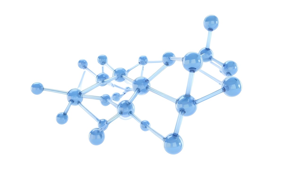 3d Model A Transparent Molecule Structure With Blue Spheres Connected By Thin Rods Science Concept Clean And Minimalist Design Isolated On A White Background Figure Octane Render Volumetric Highly Detailed Videog 9 35a0