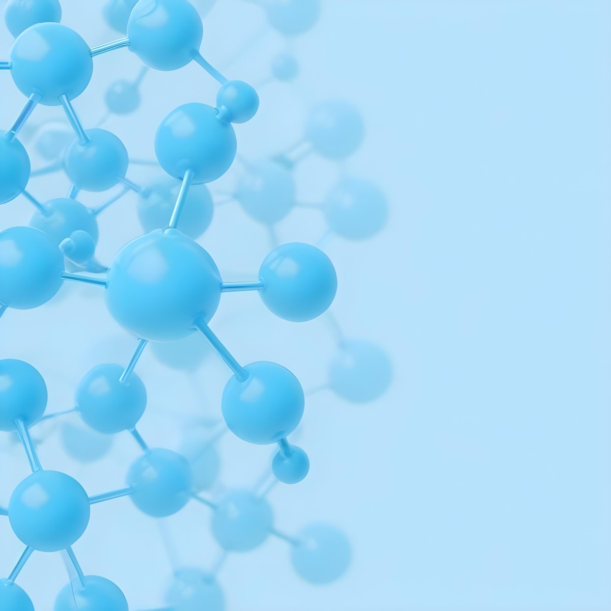3d Model Abstract Blue Molecule Structure With Interconnected Spheres And Lines Scientific Concept Clean And Modern Design Light Blue Background Minimalist Composition Figure Octane Render Volumetric Highly Deta 33 33c1