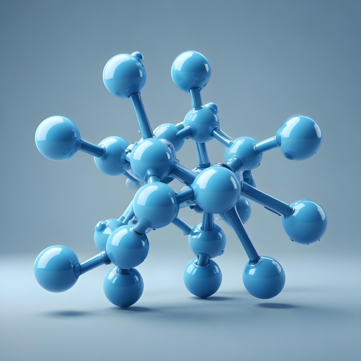 3d Model Abstract Blue Molecule Structure With Interconnected Spheres And Lines Scientific Concept Clean And Modern Design Light Blue Background Minimalist Composition Figure Octane Render Volumetric Highly Deta 49 A974