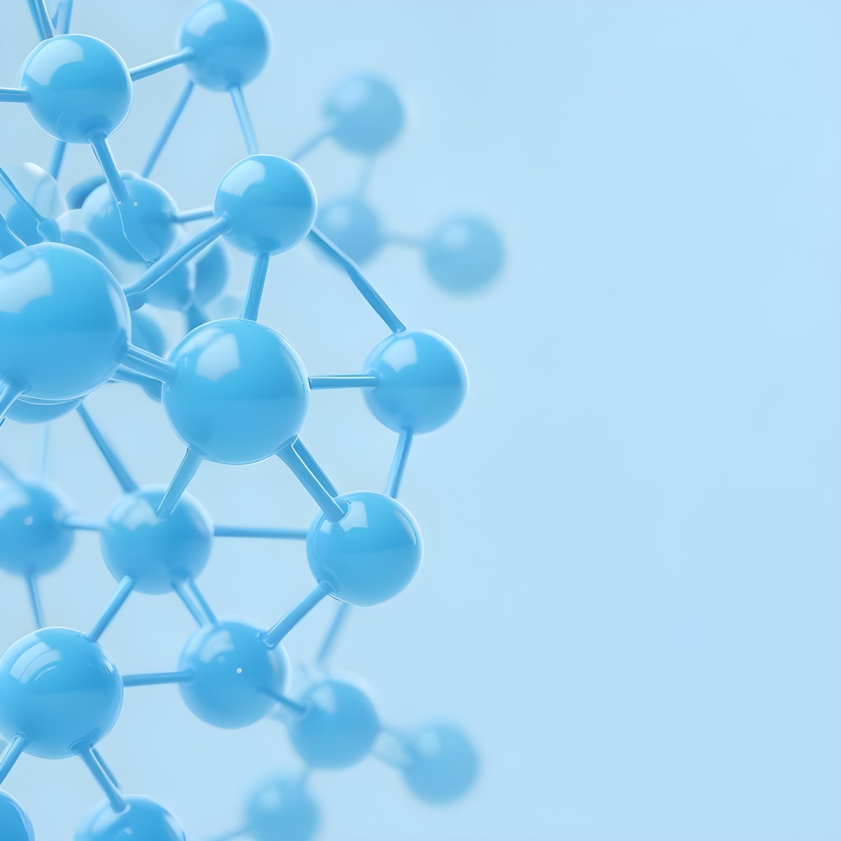 3d Model Abstract Blue Molecule Structure With Interconnected Spheres And Lines Scientific Concept Clean And Modern Design Light Blue Background Minimalist Composition Figure Octane Render Volumetric Highly Deta 60 7d20