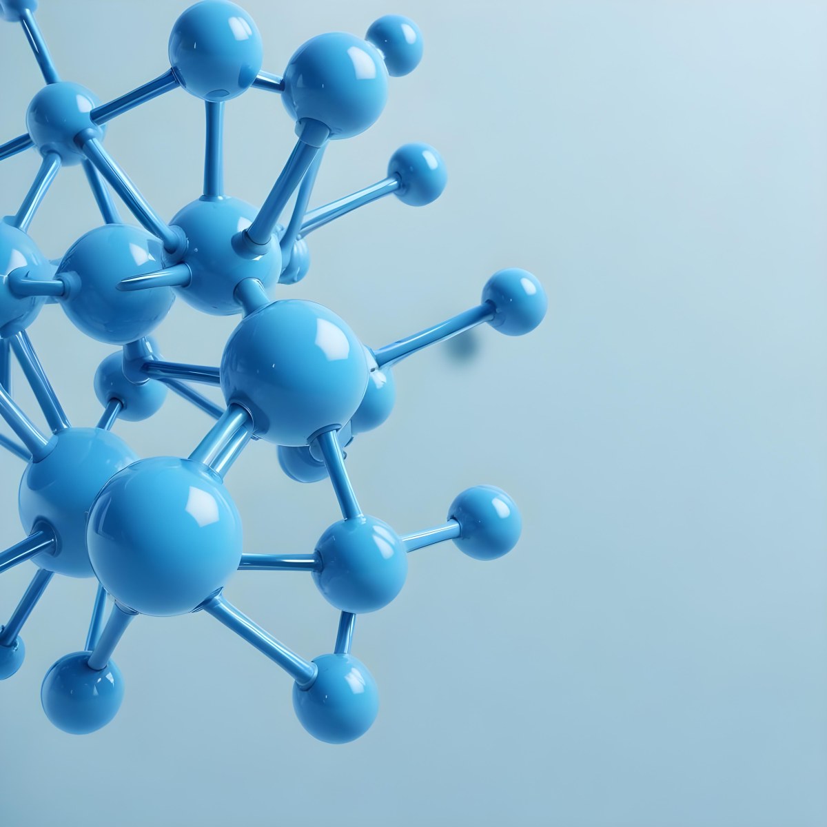 3d Model Abstract Blue Molecule Structure With Interconnected Spheres And Lines Scientific Concept Clean And Modern Design Light Blue Background Minimalist Composition Figure Octane Render Volumetric Highly Deta 62 3d5b
