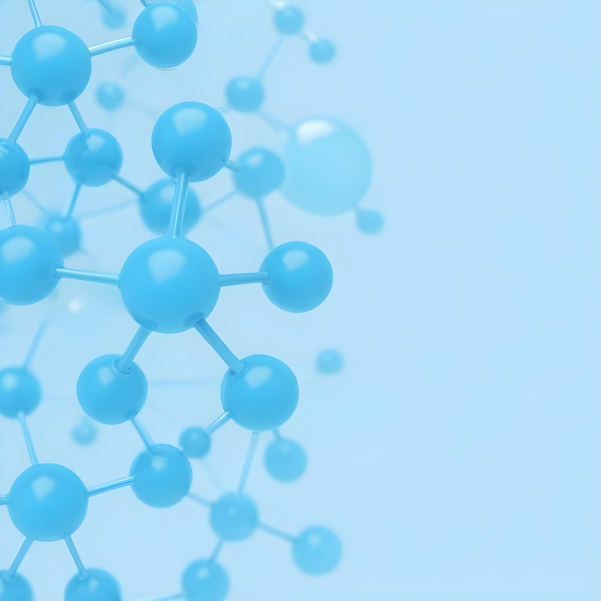 3d Model Abstract Blue Molecule Structure With Interconnected Spheres And Lines Scientific Concept Clean And Modern Design Light Blue Background Minimalist Composition Figure Octane Render Volumetric Highly Deta 64 Ed80