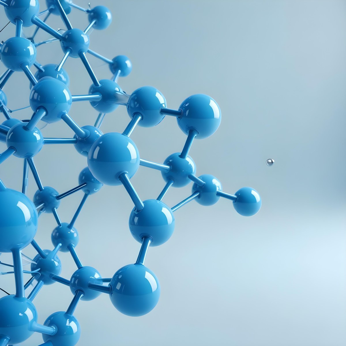 3d Model Abstract Blue Molecule Structure With Interconnected Spheres And Lines Scientific Concept Clean And Modern Design Light Blue Background Minimalist Composition Figure Octane Render Volumetric Highly Deta 66 9ac0