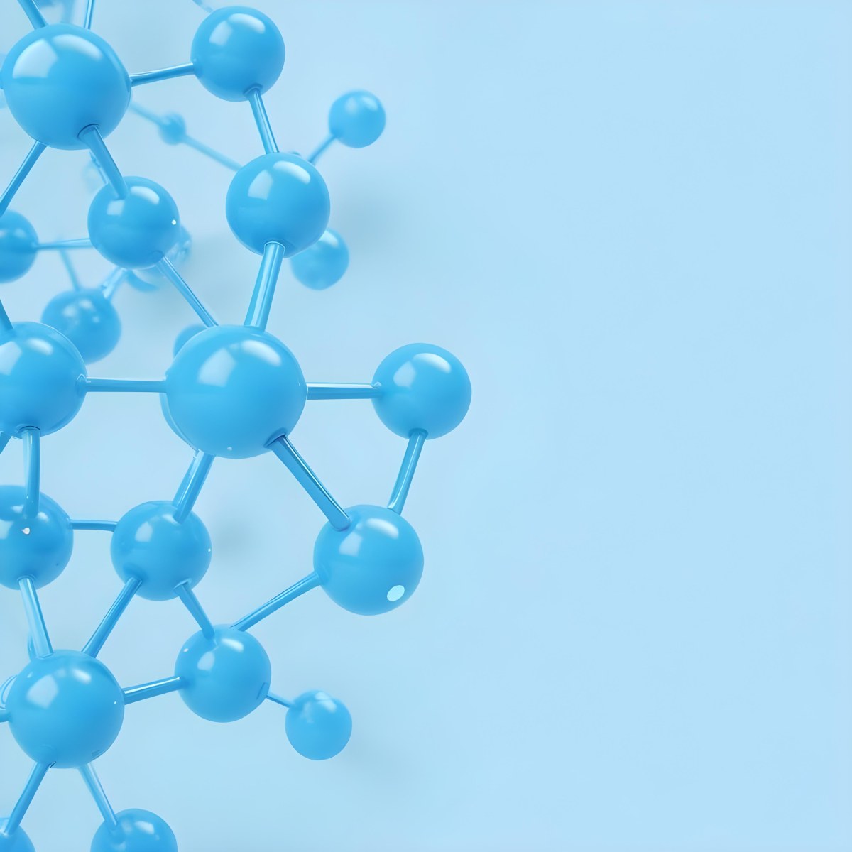 3d Model Abstract Blue Molecule Structure With Interconnected Spheres And Lines Scientific Concept Clean And Modern Design Light Blue Background Minimalist Composition Figure Octane Render Volumetric Highly Deta 7 4cfd