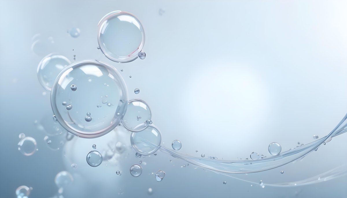 3d Model Bubbles With Molecules Inside Light Blue Background With Blurred Lights And Abstract Shapes Figure Octane Render Volumetric Highly Detailed Videogame Aesthetic 5 9d8c