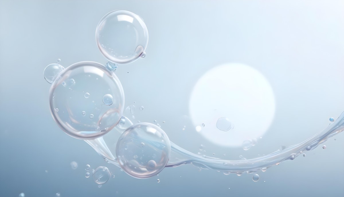 3d Model Bubbles With Molecules Inside Light Blue Background With Blurred Lights And Abstract Shapes Figure Octane Render Volumetric Highly Detailed Videogame Aesthetic 7 27cd