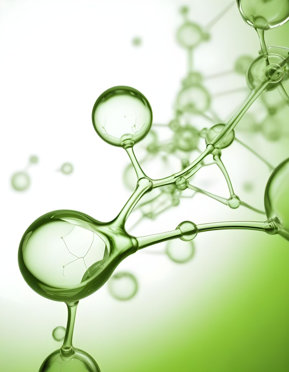 3d Model Green Molecule Structure With Interconnected Spheres And Thin Connecting Lines Against A Gradient White And Green Background Science Concept Organic Chemistry Figure Octane Render Volumetric Highly Detai 13 11fd