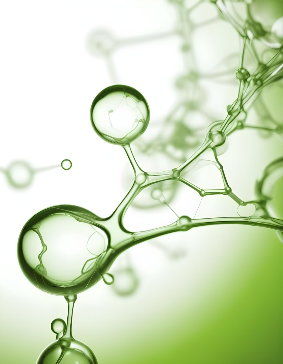3d Model Green Molecule Structure With Interconnected Spheres And Thin Connecting Lines Against A Gradient White And Green Background Science Concept Organic Chemistry Figure Octane Render Volumetric Highly Detai 30 Ce08