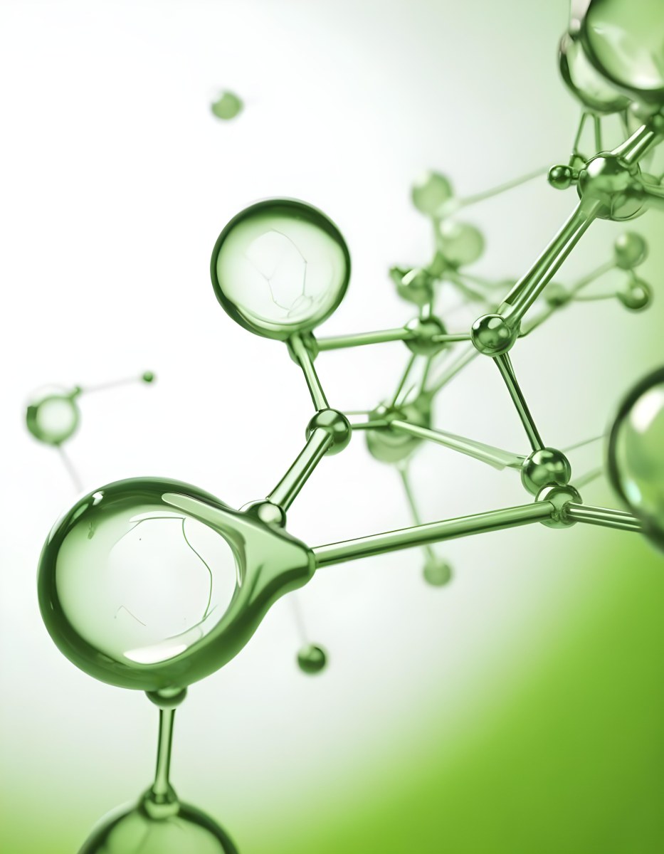 3d Model Green Molecule Structure With Interconnected Spheres And Thin Connecting Lines Against A Gradient White And Green Background Science Concept Organic Chemistry Figure Octane Render Volumetric Highly Detai 4 3105