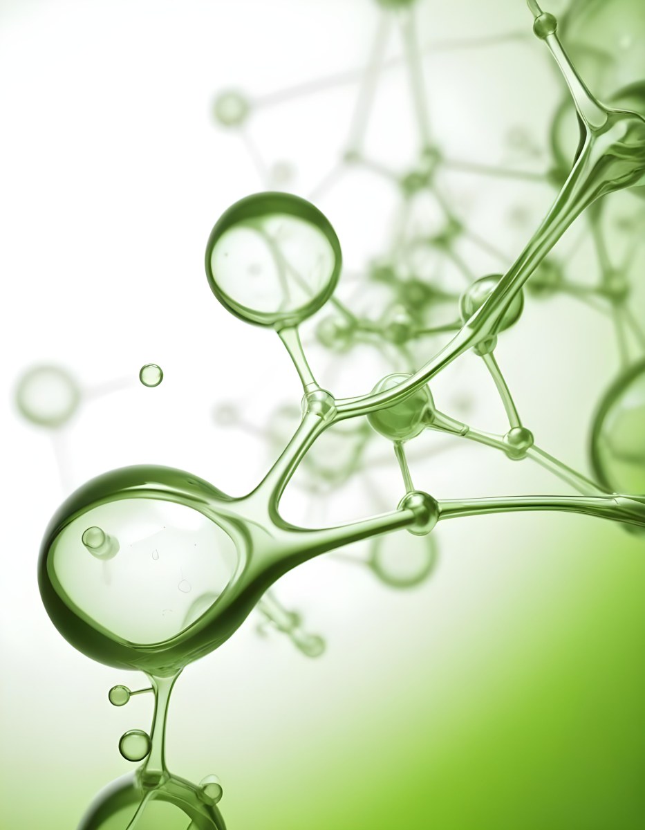 3d Model Green Molecule Structure With Interconnected Spheres And Thin Connecting Lines Against A Gradient White And Green Background Science Concept Organic Chemistry Figure Octane Render Volumetric Highly Detai 55 6f6f