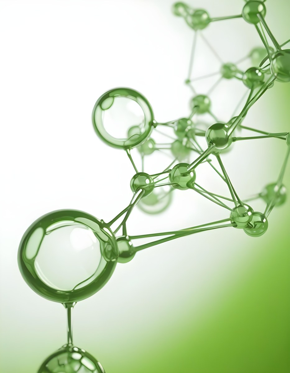 3d Model Green Molecule Structure With Interconnected Spheres And Thin Connecting Lines Against A Gradient White And Green Background Science Concept Organic Chemistry Figure Octane Render Volumetric Highly Detai 61 2d7b