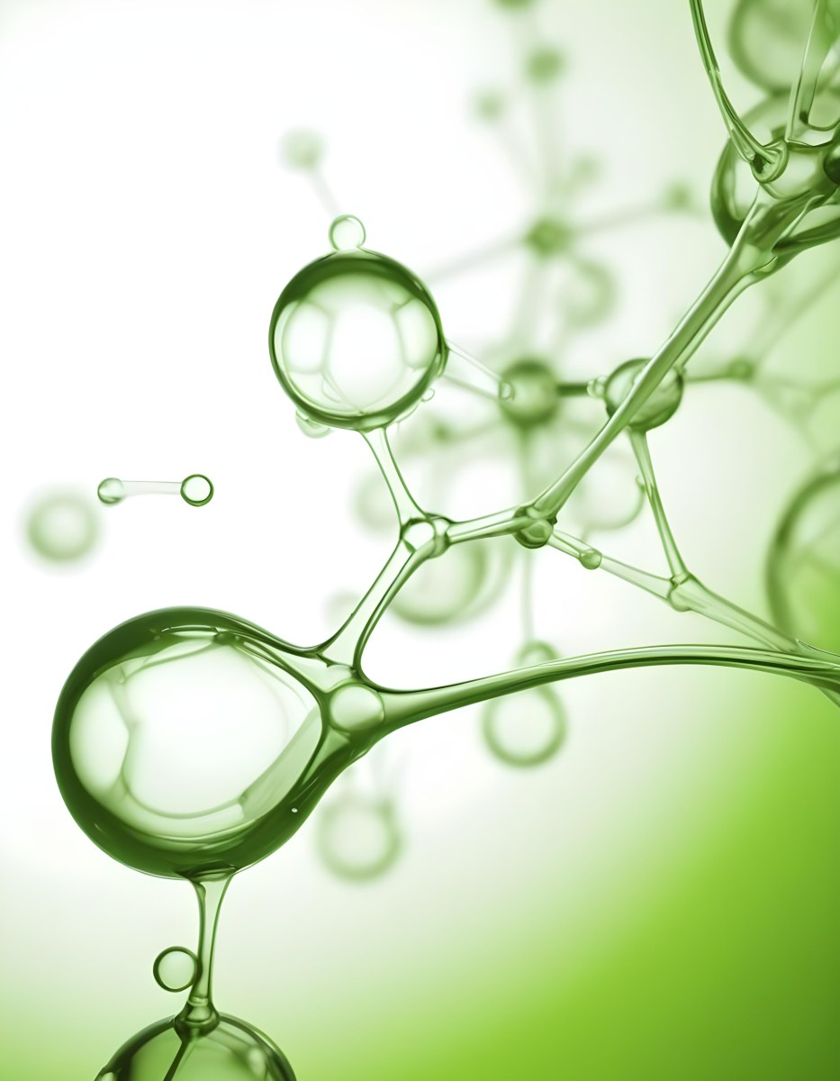 3d Model Green Molecule Structure With Interconnected Spheres And Thin Connecting Lines Against A Gradient White And Green Background Science Concept Organic Chemistry Figure Octane Render Volumetric Highly Detai 62 415c