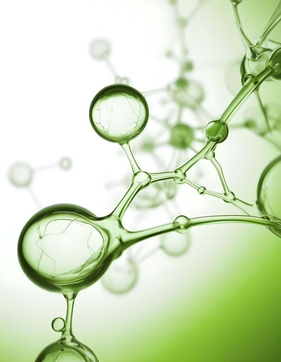 3d Model Green Molecule Structure With Interconnected Spheres And Thin Connecting Lines Against A Gradient White And Green Background Science Concept Organic Chemistry Figure Octane Render Volumetric Highly Detai 64 3d49