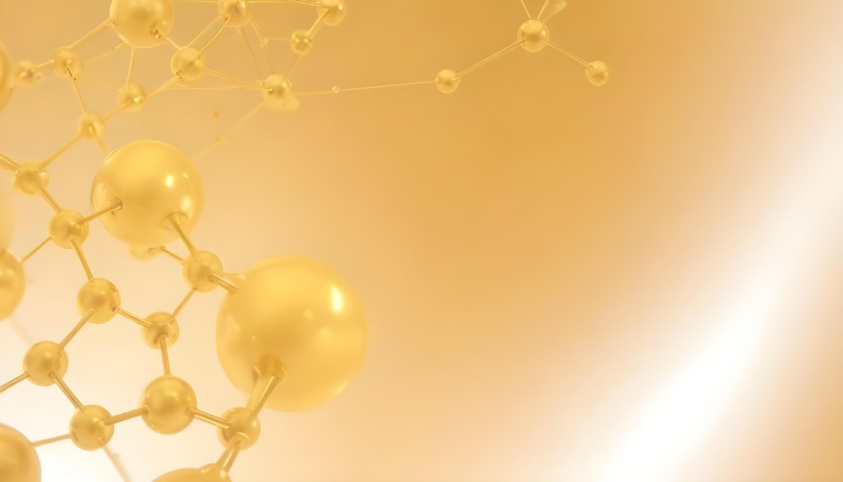 3d Model Molecular Structure With Golden Spheres Connected By Thin Lines Soft Golden Gradient Background Scientific Visualization Conceptual Design Modern Aesthetic Figure Octane Render Volumetric Highly Detailed 13 6086