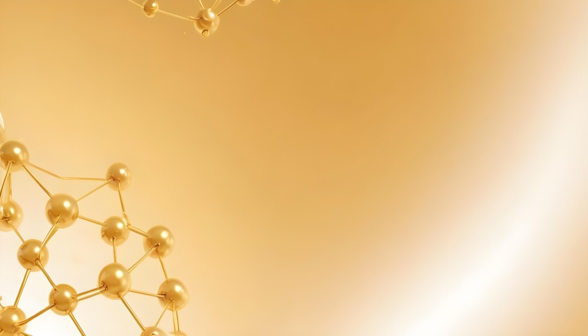 3d Model Molecular Structure With Golden Spheres Connected By Thin Lines Soft Golden Gradient Background Scientific Visualization Conceptual Design Modern Aesthetic Figure Octane Render Volumetric Highly Detailed 29 63c5