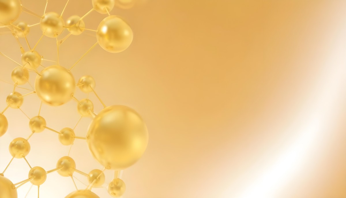 3d Model Molecular Structure With Golden Spheres Connected By Thin Lines Soft Golden Gradient Background Scientific Visualization Conceptual Design Modern Aesthetic Figure Octane Render Volumetric Highly Detailed 3 40a6
