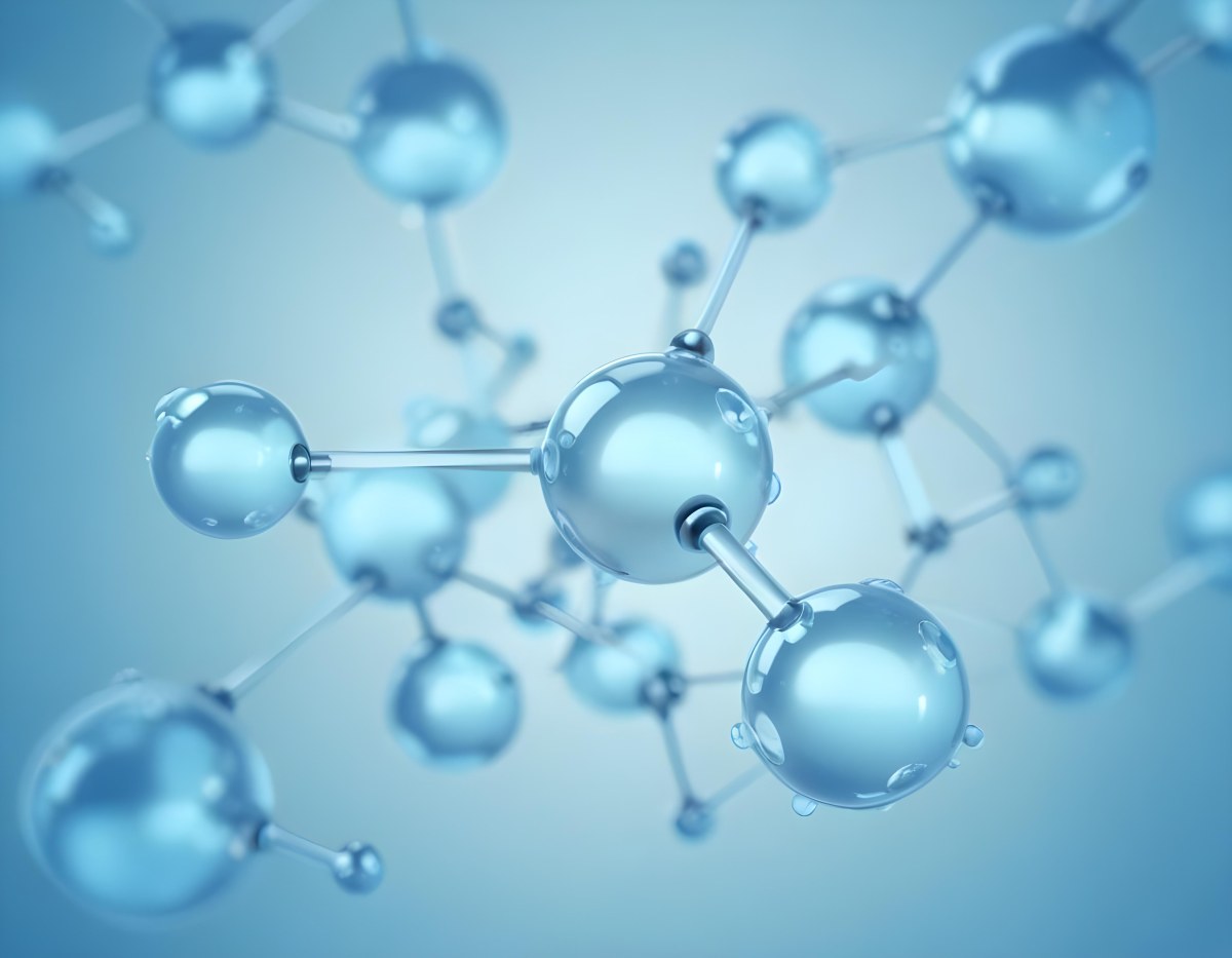 3d Model Molecular Structure With Interconnected Spheres And Rods Light Blue Color Scheme Scientific Visualization Clean And Minimalist Design Soft Lighting Abstract Background With Blurred Spheres Figure Octane 49 41fe