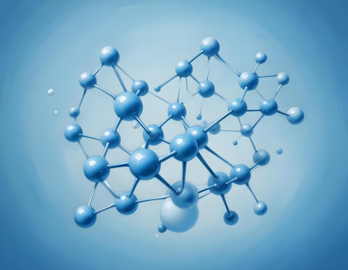 3d Model Molecular Structure With Interconnected Spheres And Rods Light Blue Color Scheme Scientific Visualization Clean And Minimalist Design Soft Lighting Abstract Background With Blurred Spheres Figure Octane 67 E5d3