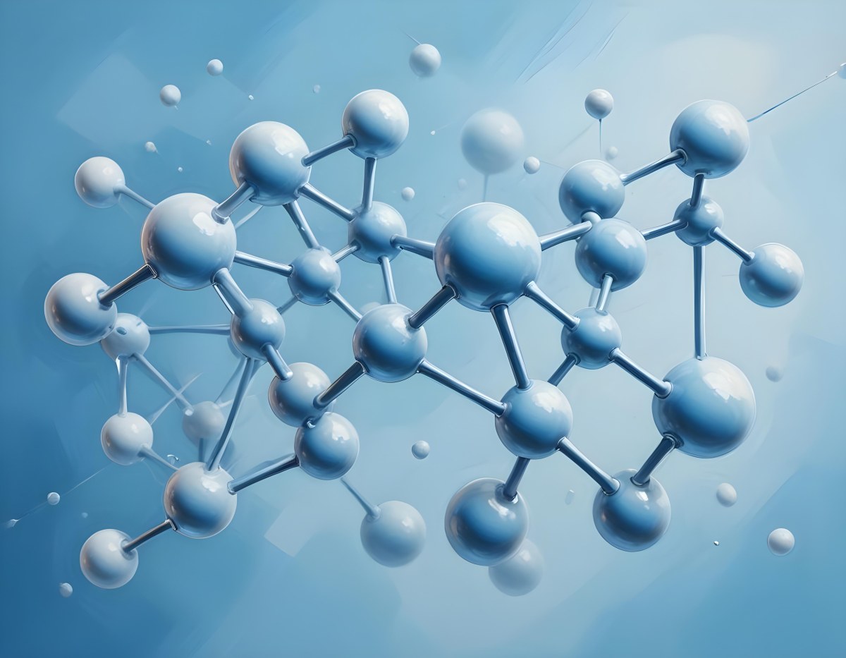 3d Model Molecular Structure With Interconnected Spheres And Rods Light Blue Color Scheme Scientific Visualization Clean And Minimalist Design Soft Lighting Abstract Background With Blurred Spheres Figure Octane 71 7e27