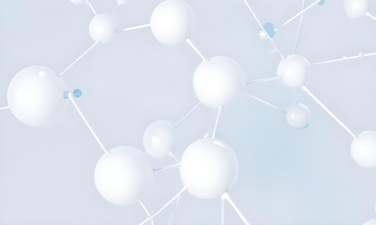 3d Model White Spheres Connected By Thin Rods Forming A Molecular Structure Soft Lighting Clean And Minimalist Design Scientific Visualization Abstract Representation Light Blue Background Figure Octane Render 6 028f