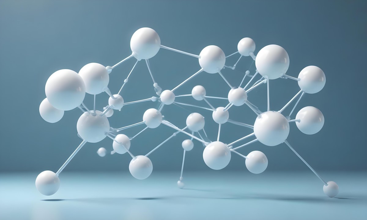 3d Model White Spheres Connected By Thin Rods Forming A Molecular Structure Soft Lighting Clean And Minimalist Design Scientific Visualization Abstract Representation Light Blue Background Figure Octane Render 7 0c8c