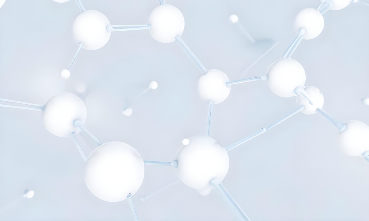 3d Model White Spheres Connected By Thin Rods Forming A Molecular Structure Soft Lighting Clean And Minimalist Design Scientific Visualization Abstract Representation Light Blue Background Figure Octane Render 8 E62e