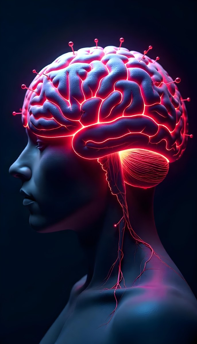 A Human Brain With Glowing Synapses Detailed Anatomy Neural Connections Intricate Details Dark Background Scientific Visualization Anatomical Representation Futuristic Technology Vibrant Colors 13 4438