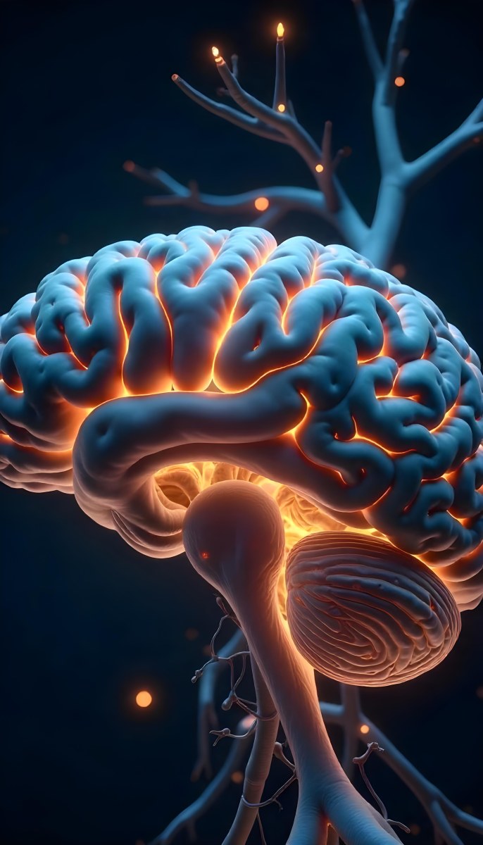 A Human Brain With Glowing Synapses Detailed Anatomy Neural Connections Intricate Details Dark Background Scientific Visualization Anatomical Representation Futuristic Technology Vibrant Colors 19 46a7