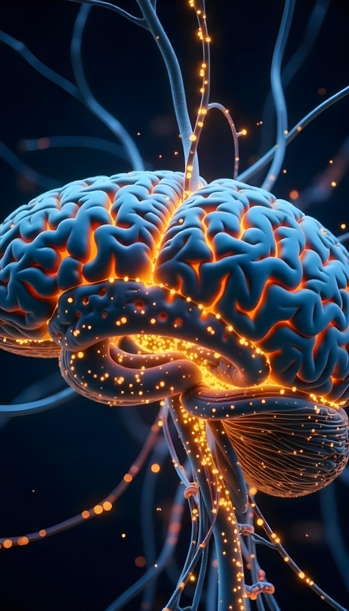 A Human Brain With Glowing Synapses Detailed Anatomy Neural Connections Intricate Details Dark Background Scientific Visualization Anatomical Representation Futuristic Technology Vibrant Colors 7 38a8