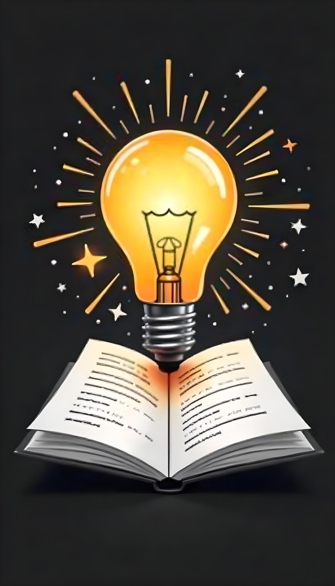 A Light Bulb Above An Open Book With Stars And Sparkles In The Background Concept Of Knowledge Creativity And Inspiration Vibrant Colors Clean Lines And A Modern Design 21 12e4