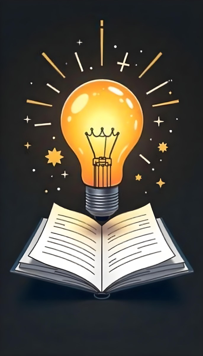 A Light Bulb Above An Open Book With Stars And Sparkles In The Background Concept Of Knowledge Creativity And Inspiration Vibrant Colors Clean Lines And A Modern Design 22 D9ed
