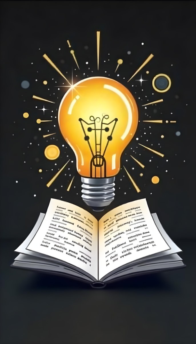 A Light Bulb Above An Open Book With Stars And Sparkles In The Background Concept Of Knowledge Creativity And Inspiration Vibrant Colors Clean Lines And A Modern Design 23 D0fd