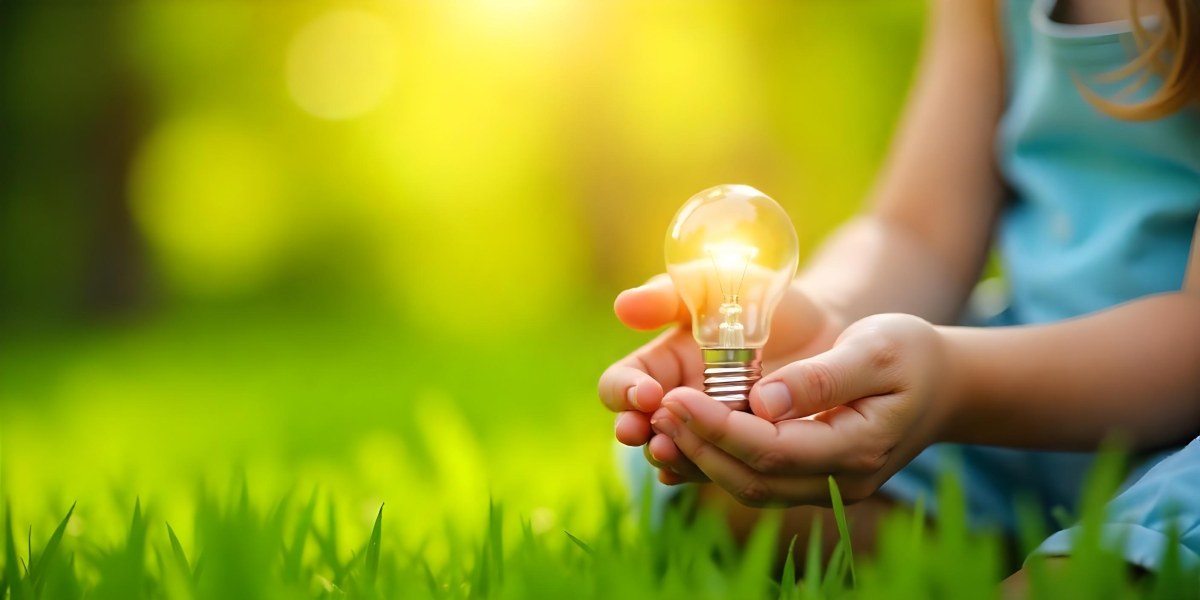 Child S Hands Holding A Light Bulb Lush Green Grass With Bokeh Effect Bright Sunlight Concept Of Environmental Conservation And Sustainable Energy 6 74ba