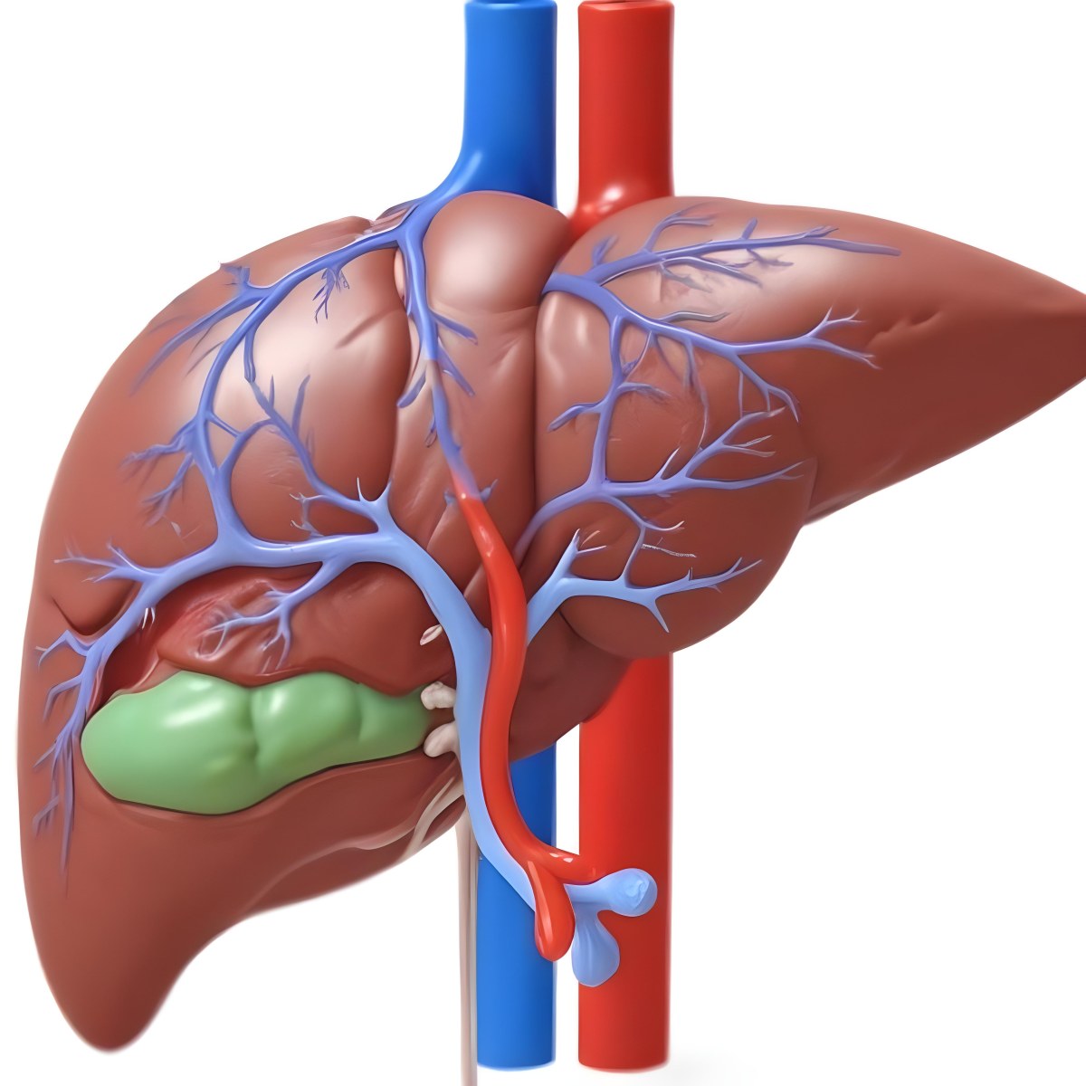 Digital Painting A Liver With Gallbladder And Veins Bold And Slim Lines Brush Strokes 13 79bf