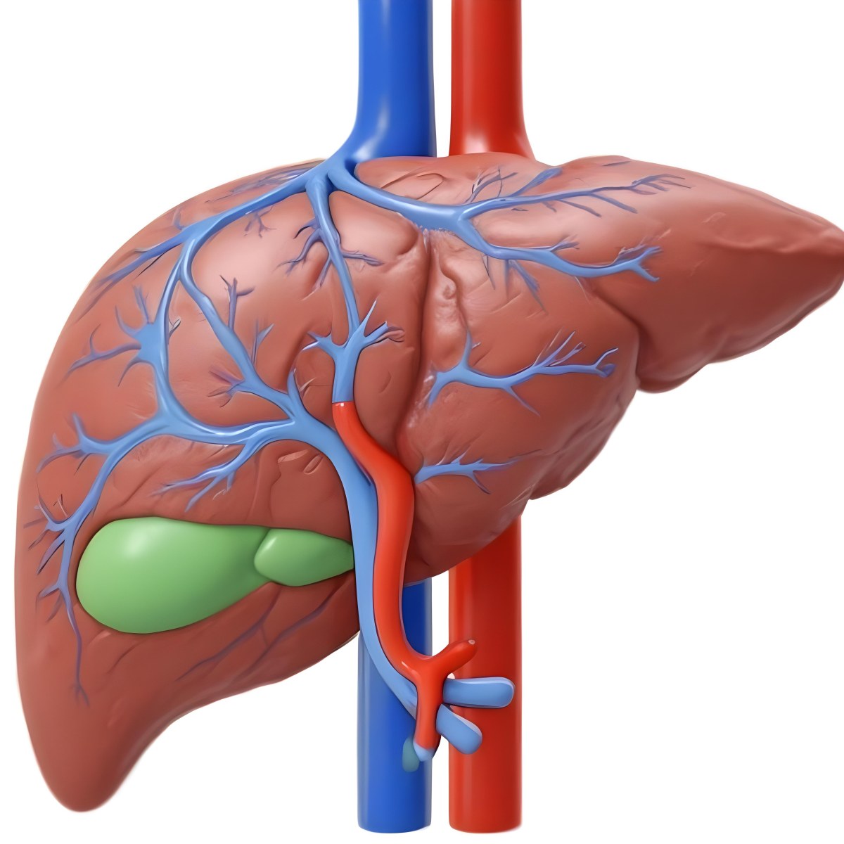 Digital Painting A Liver With Gallbladder And Veins Bold And Slim Lines Brush Strokes 3 D7dc